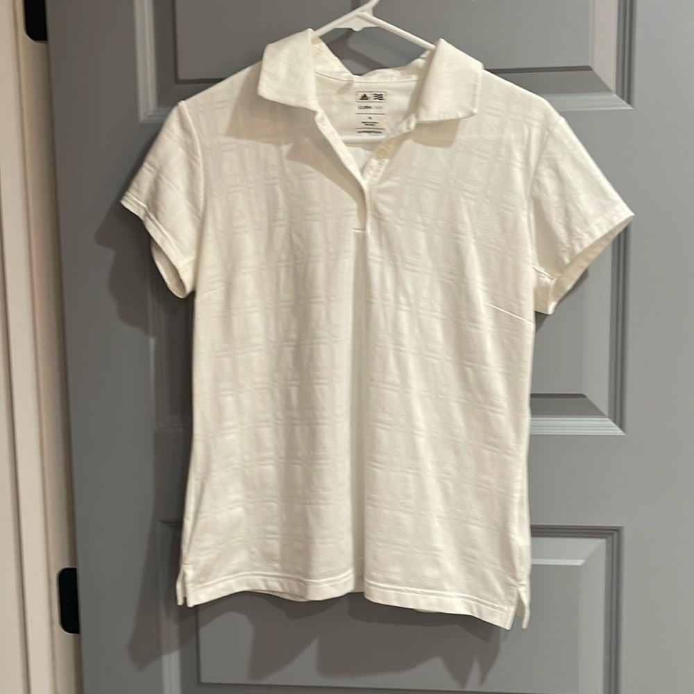 White adidas women’s golf shirt